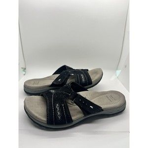 Women’s Earth Origin Sizzle Sandal Slip On Slide Black Size 9M